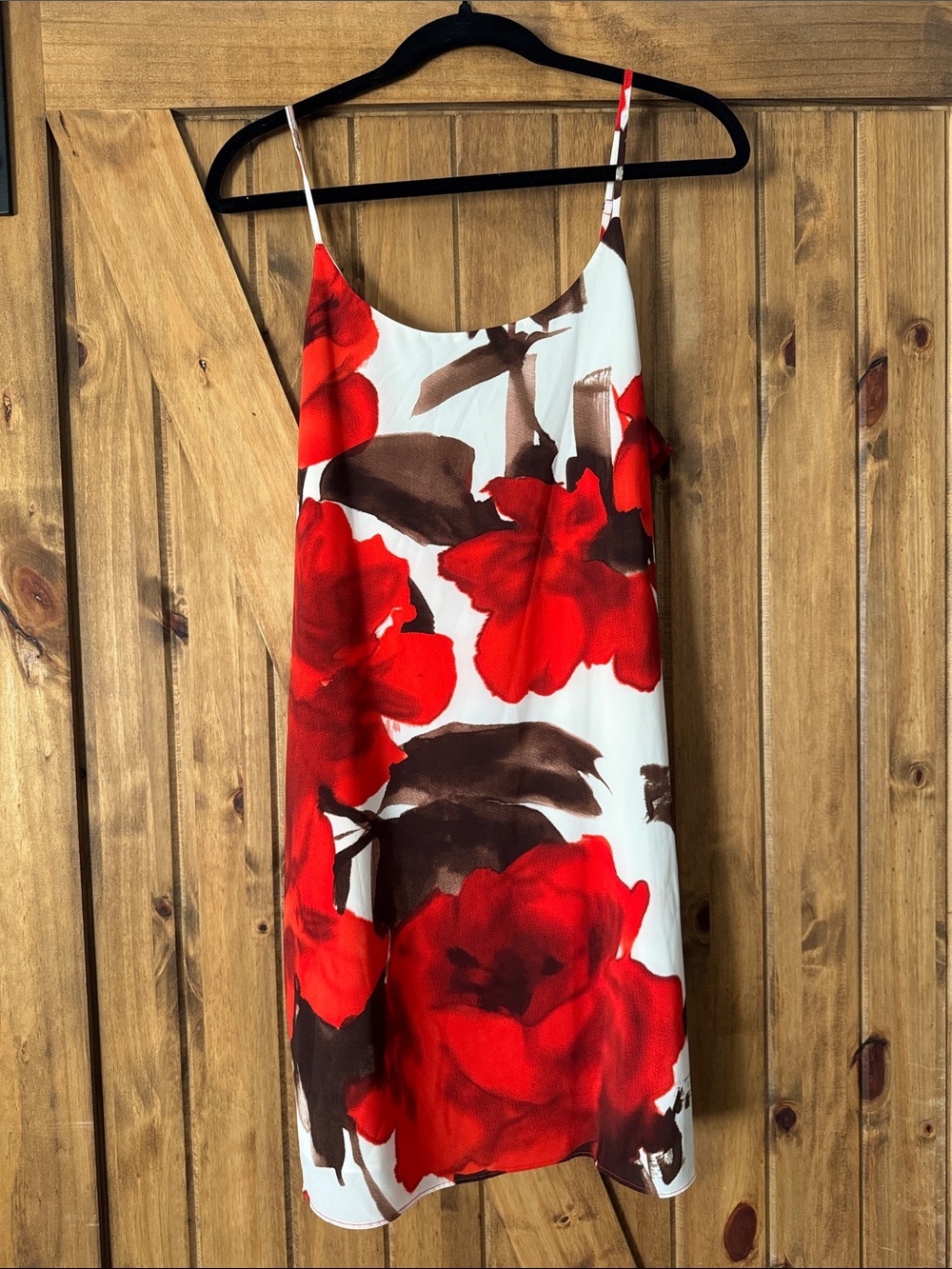 Alice + Olivia Red Floral Slip Mini Summer Dress